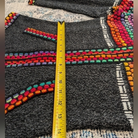 Alpaca mix handmade Sweater Boho-Hippie design - Picture 8 of 9